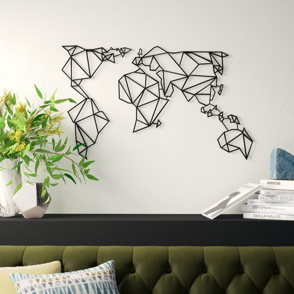 Mercury Row World Map Metal Wall Decor & Reviews Wayfair